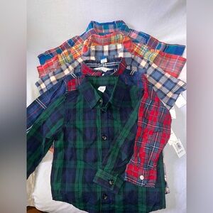 NWT Boys Plaid Button-Down Shirts - Green, Red, Blue. View in photos.